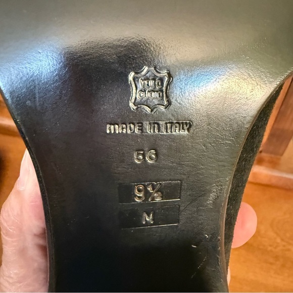 NEW Via Spiga Rambo Black Eru Calf Suede Loafers block heel size 9.5 slip on - Picture 8 of 13